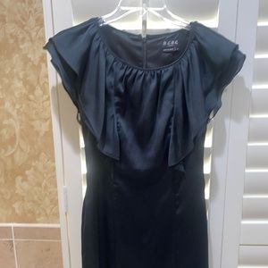 BCBG black mini dress with ruffle sleeve